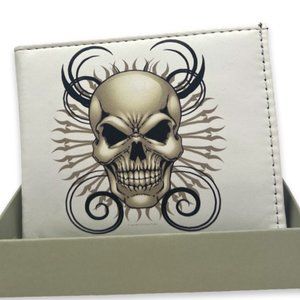 Men's Brand New Bifold Wallet with skull